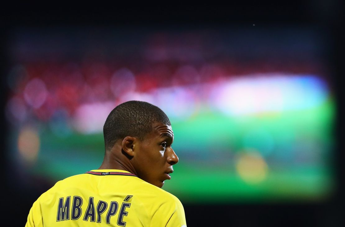 18-year-old Kylian Mbappe is on loan from Monaco but PSG have committed to buy him next season for $222m (Photo by Dean Mouhtaropoulos/Getty Images)