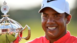 OAKVILLE, ON - JULY 30:  Jhonattan Vegas of Venezuela poses with the trophy following the final round of the RBC Canadian Open at Glen Abbey Golf Club on July 30, 2017 in Oakville, Canada.  (Photo by Minas Panagiotakis/Getty Images)