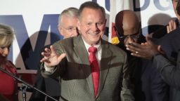 MONTGOMERY, AL - SEPTEMBER 26:  Republican candidate for the U.S. Senate in Alabama, Roy Moore (R) greets supporters at an election-night rally on September 26, 2017 in Montgomery, Alabama. Moore, former chief justice of the Alabama supreme court, defeated incumbent Sen. Luther Strange (R-AL) in a primary runoff election for the seat vacated when Jeff Sessions was appointed U.S. Attorney General by President Donald Trump. Moore will now face Democratic candidate Doug Jones in the general election in December.  (Photo by Scott Olson/Getty Images)