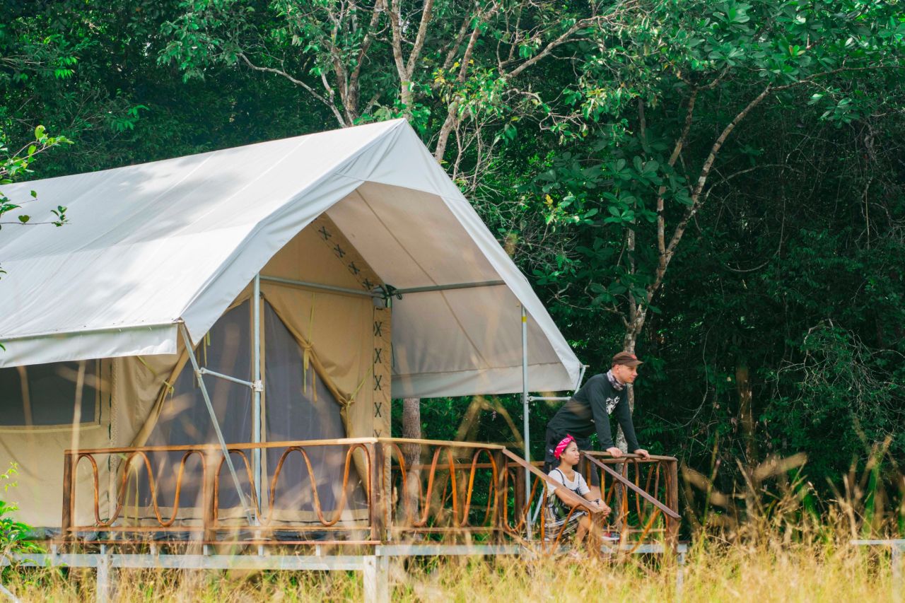 <strong>Cardamom Tented Camp:</strong> Also in the wilds of Cambodia, this remote tented camp aims to minimize travelers' footprints while immersing them in nature. 