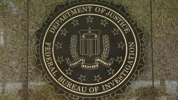 The FBI seal is seen outside the headquarters building in Washington, DC on July 5, 2016. (YURI GRIPAS/AFP/Getty Images)