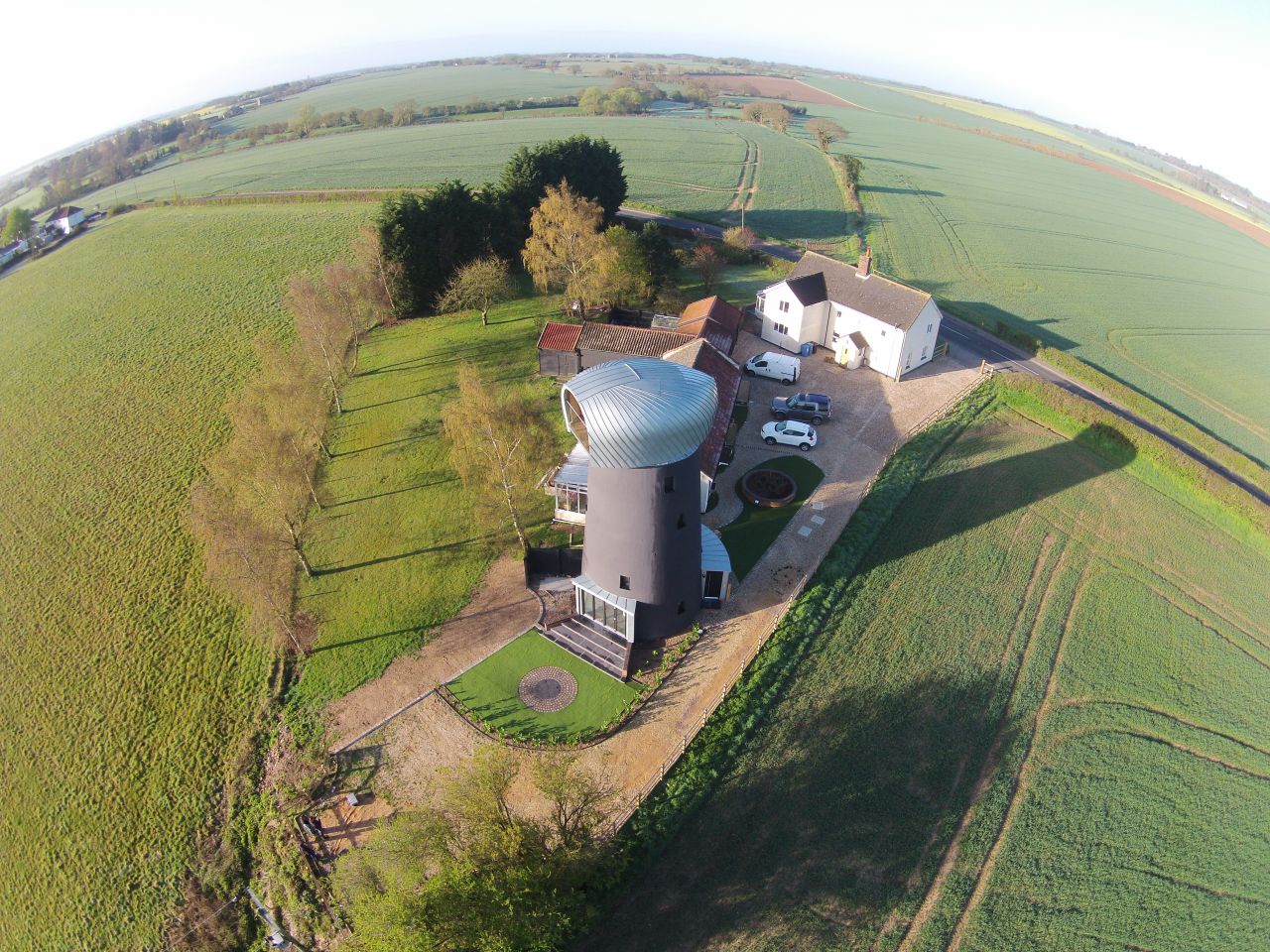 The windmill, which was a derelict stump for decades, contains two bedrooms, a large kitchen and a viewing pad that offers panoramic views of the surrounding countryside. 