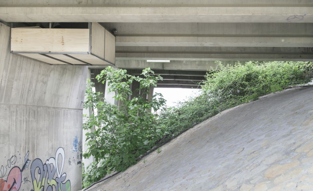 This secret workspace hangs off a highway in Valencia, Spain.  