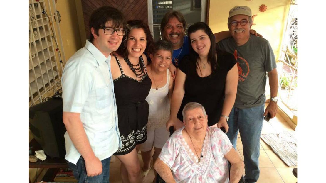 Mercedes Ortiz-Olivieri, second from left, with her family in Puerto Rico.