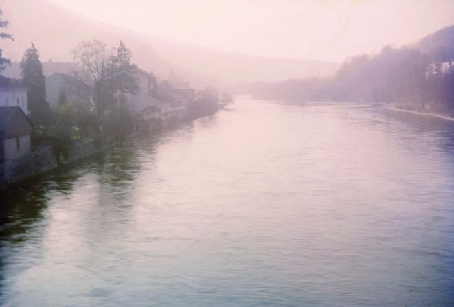 <strong>Grandpa's photos -- Aare River, Olten, Switzerland - 1960s:</strong> Following the huge response, Tomkins began retracing his grandfather's footsteps and retaking the photos.
