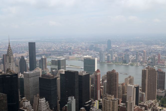 <strong>Grandpa's photos -- Top of the Empire State, New York, USA -- present day:</strong> He scanned in the slides and showed his grandfather, but Clarke didn't remember where the photographs were taken.