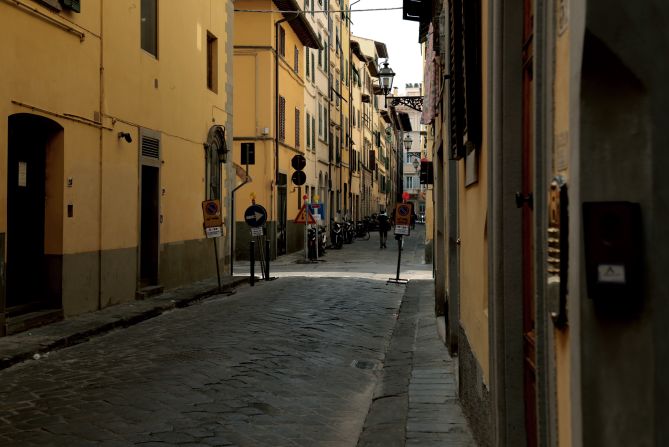 <strong>Grandpa's photos -- Piazza Nicola Demidoff, Florence, Italy -- present day: </strong>But thanks to Clarke's striking photographs -- and the journey they've inspired for his grandson and people across the world -- Clarke's memory will live on.