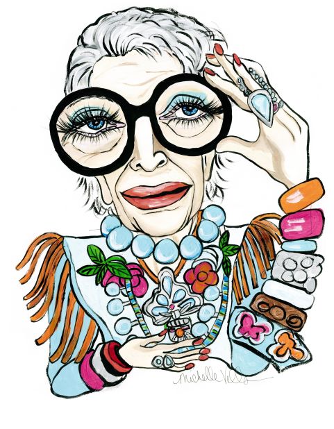 Apfel is known for her bold, glamorous looks and signature round-rimmed glasses.<br />