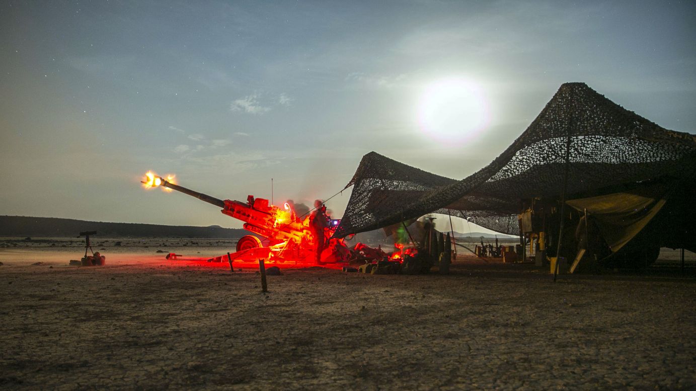 US Marines participate in a live-fire training exercise near Djibouti on Thursday, September 7.