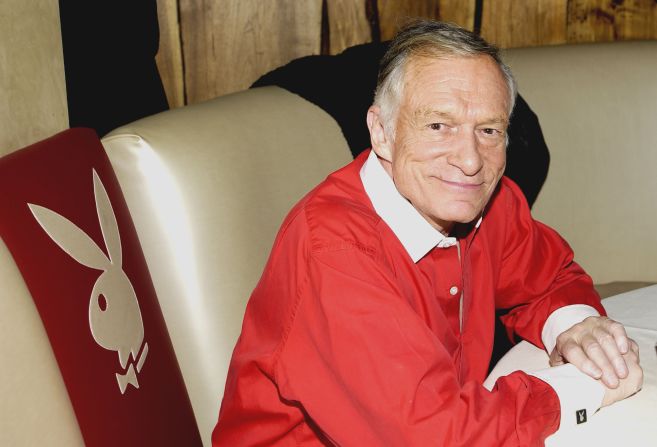 Hefner poses for a photo during "Hef's Fabulous Life" celebration held in Hollywood in January 2004. 
