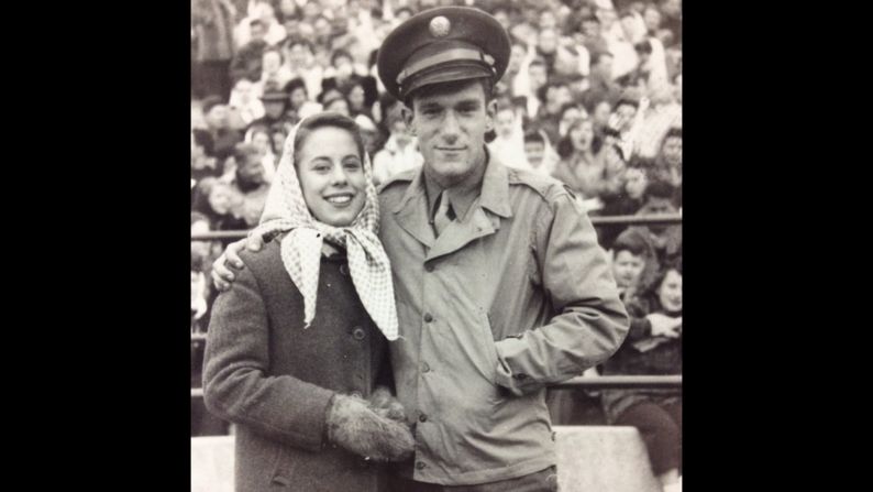 Hefner poses for a photo at a high school football game in 1944. Shortly after he  graduated from high school that year, Hefner joined the US Army as a writer for a military newspaper.