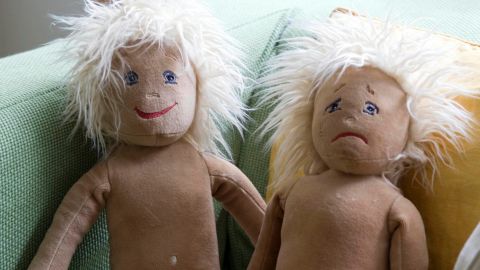 Two "Emotion dolls" at the gender-neutral Egalia preschool in Sweden.