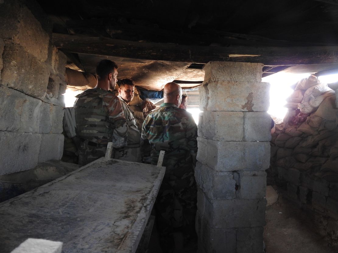 Peshmerga inside the sentry post on the outskirts of Kirkuk