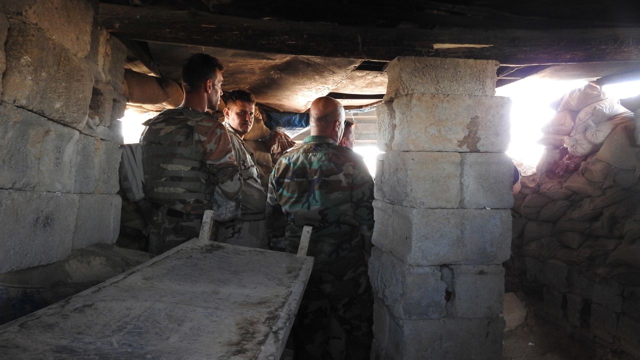 Peshmerga inside the sentry post on the outskirts of Kirkuk