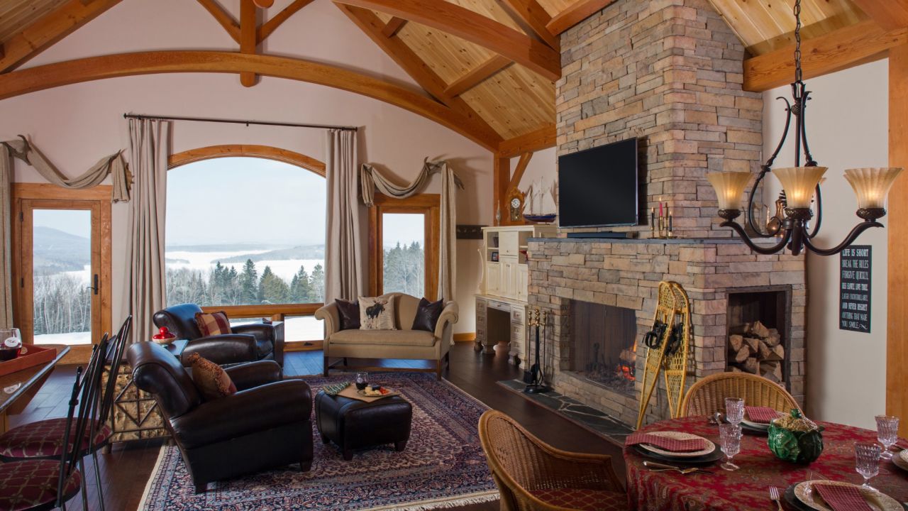 <strong>The Lodge at Moosehead Lake, Maine: </strong>A fireplace and jetted tub are par for the course at this true getaway, where the inn also hosts moose safaris and grouse and woodcock hunting trips.