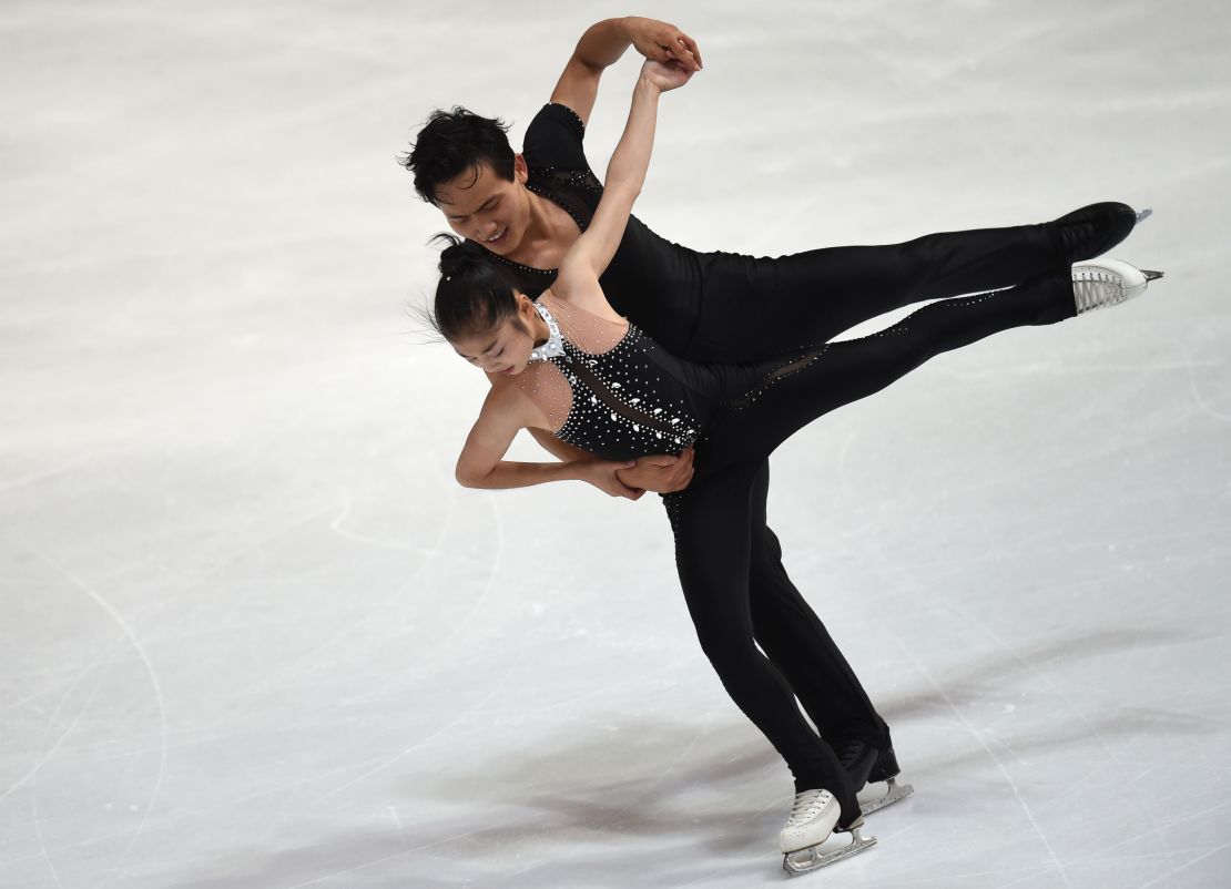 Figure skaters Ryom Tae-Ok and Kim Ju-sik perform to the music of The Beatles and have been training in Canada