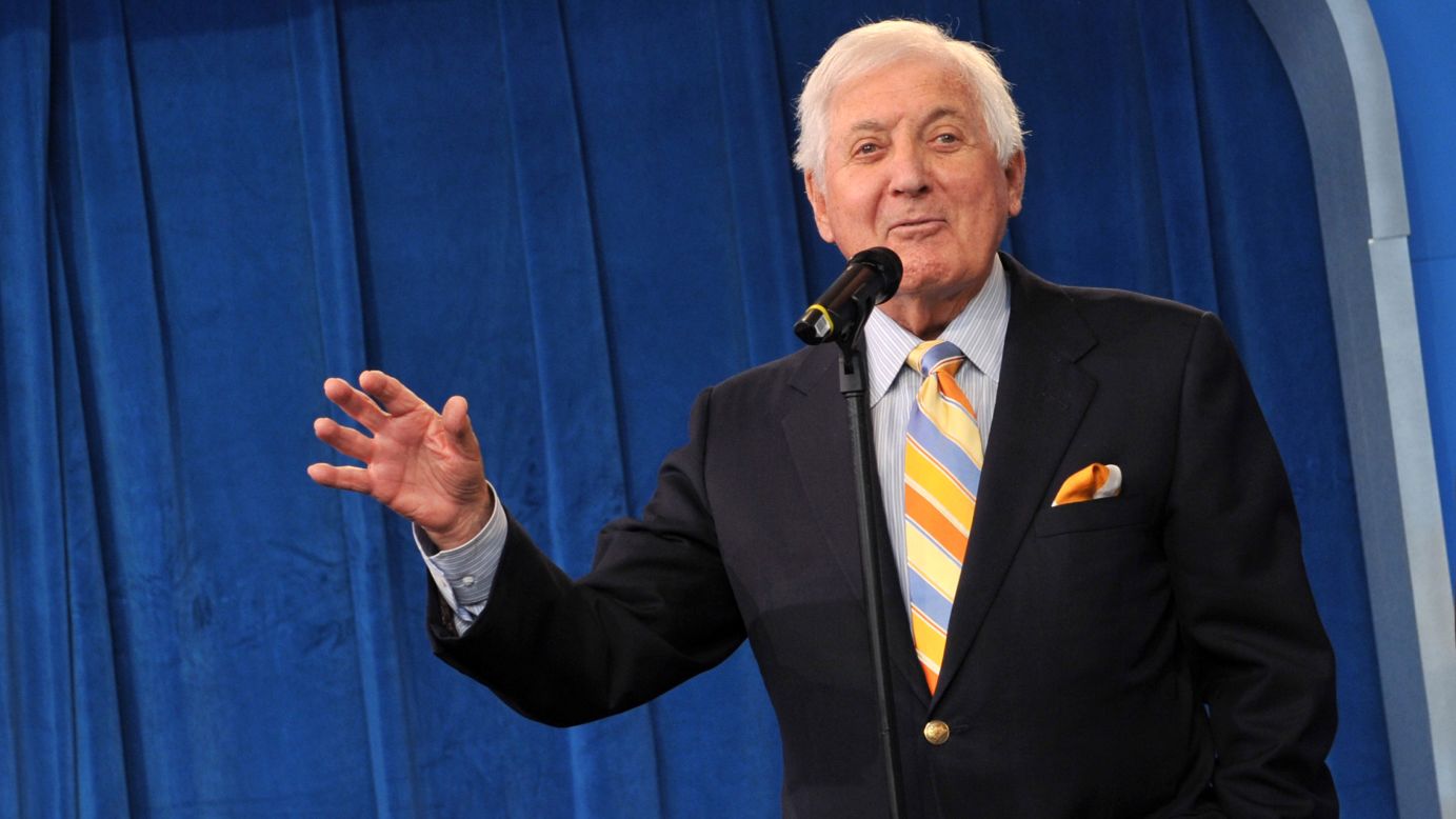 Monty Hall is pictured at eBay's "Let's Make A Daily Deal" game show at Times Square Studios in New York City on June 23, 2009.
