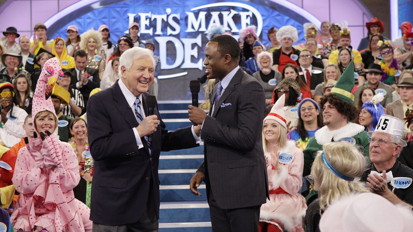 Monty Hall joins Wayne Brady on on "Let's Make a Deal" in 2010.
