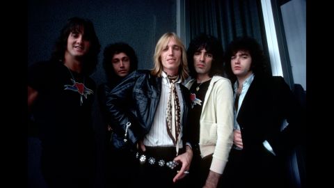 Tom Petty and the Heartbreakers pose for a backstage portrait in August 1977. The band from Gainesville, Florida, released its debut album in 1976. Notable songs on the album included "American Girl" and "Breakdown." 