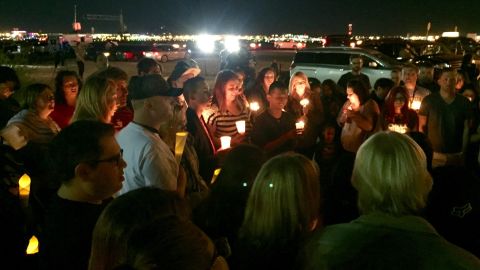 A vigil was held on the corner of Sahara and Las Vegas Blvd in Las Vegas, in honor of the victims of the shooting.