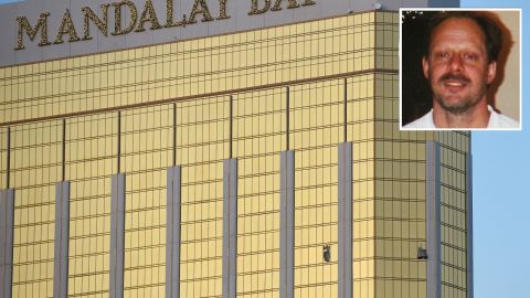 Mandalay Bay windows, inset with Las Vegas killer Stephen Paddock