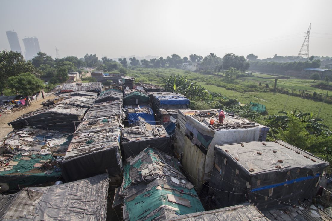 The Kanchan Kunj Rohingya settlement on the outskirts of Delhi, India