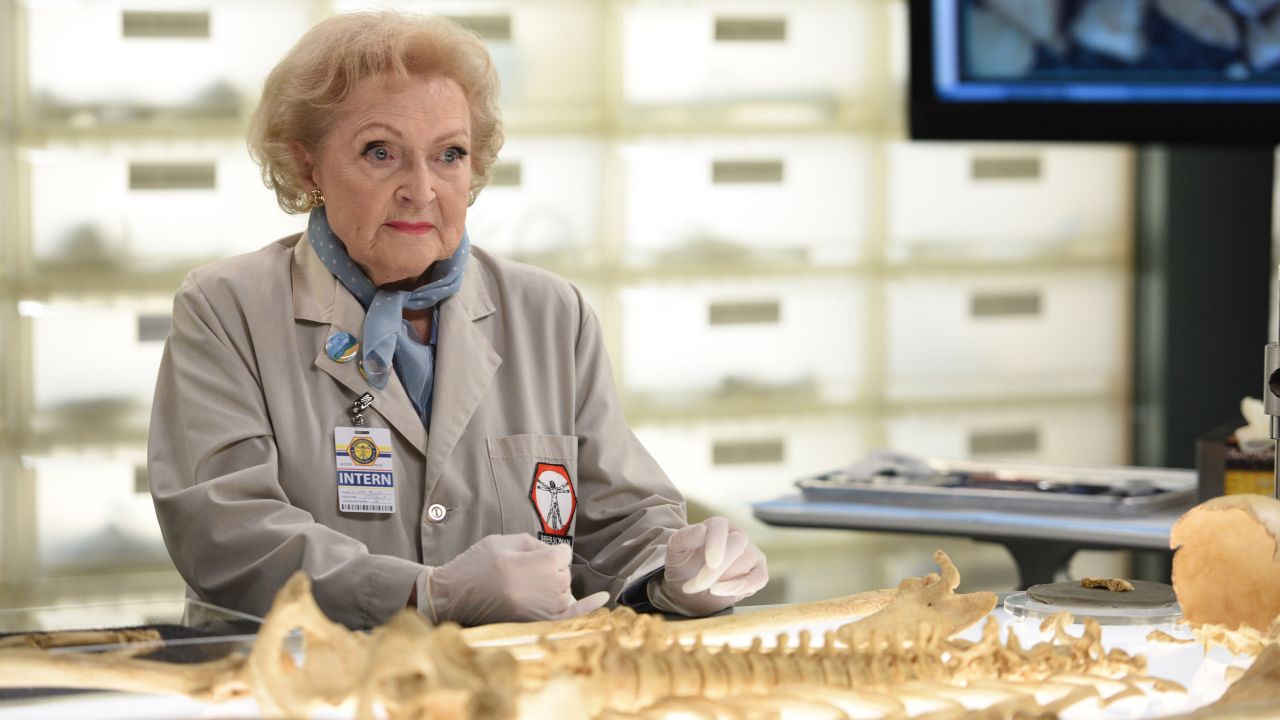 White appears on the TV show "Bones" in 2015. <a href="http://www.guinnessworldrecords.com/news/2013/9/q-and-a-betty-white-on-her-world-record-her-favorite-works-and-getting-started-on-tv-50966/" target="_blank" target="_blank">Two years earlier, the Guinness World Records recognized White</a> for the longest TV career for a female entertainer — 74 years at that point.