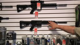 BENSON, AZ - SEPTEMBER 29:  Gun shop owner Jeff Binkley displays AR-15 "Sport" rifles at Sarge's Sidearms on September 29, 2016 in Benson, Arizona. He said he redesigned and renamed his store just this year. Gun shops are proliferate in Arizona, which regulates and restricts weapons less than anywhere in the United States.  (Photo by John Moore/Getty Images)