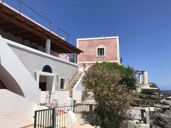 This pink villa, now a cozy hotel called <a href="index.php?page=&url=http%3A%2F%2Fwww.alicudicasamulino.it%2Findex.php" target="_blank" target="_blank">Casa Mulino</a>, was once the village mill where oblivious women prepared hallucinogenic bread to feed to unsuspecting husbands and children.