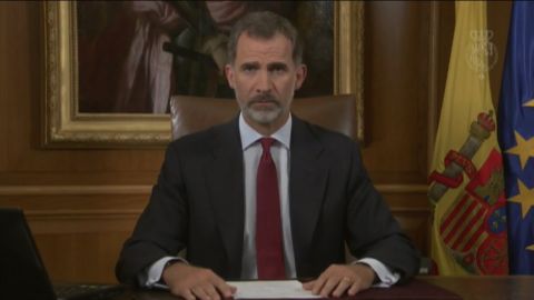 The King of Spain delivers his TV address Tuesday night.