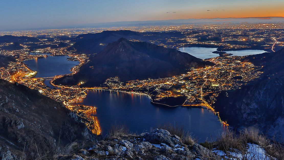 The province of Lecco, which is located on the eastern shores of Lake Como, is flanked by mountains.