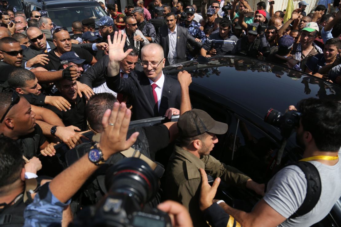 Palestinian Prime Minister Rami Hamdallah in Gaza.