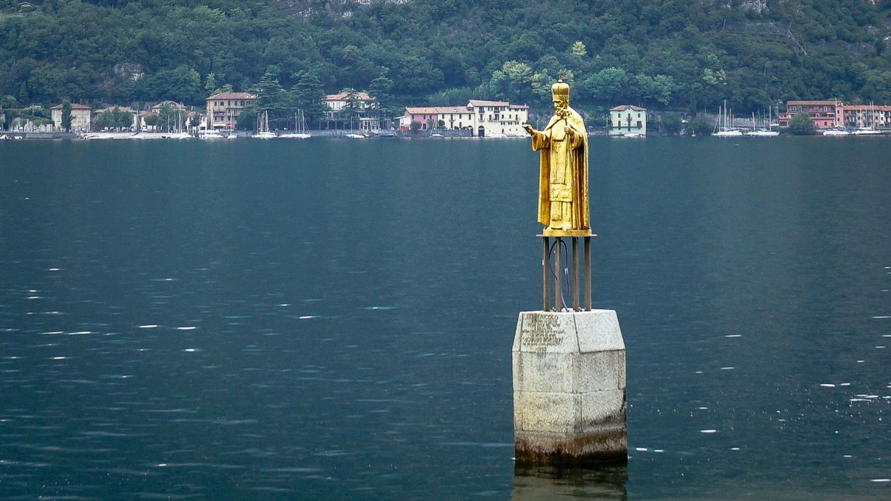 <strong>Lecco: </strong>The Basilica of the city is dedicated to St. Nicholas, the patron saint of Lecco, and there's also a golden statue of the religious figure just off the shore.