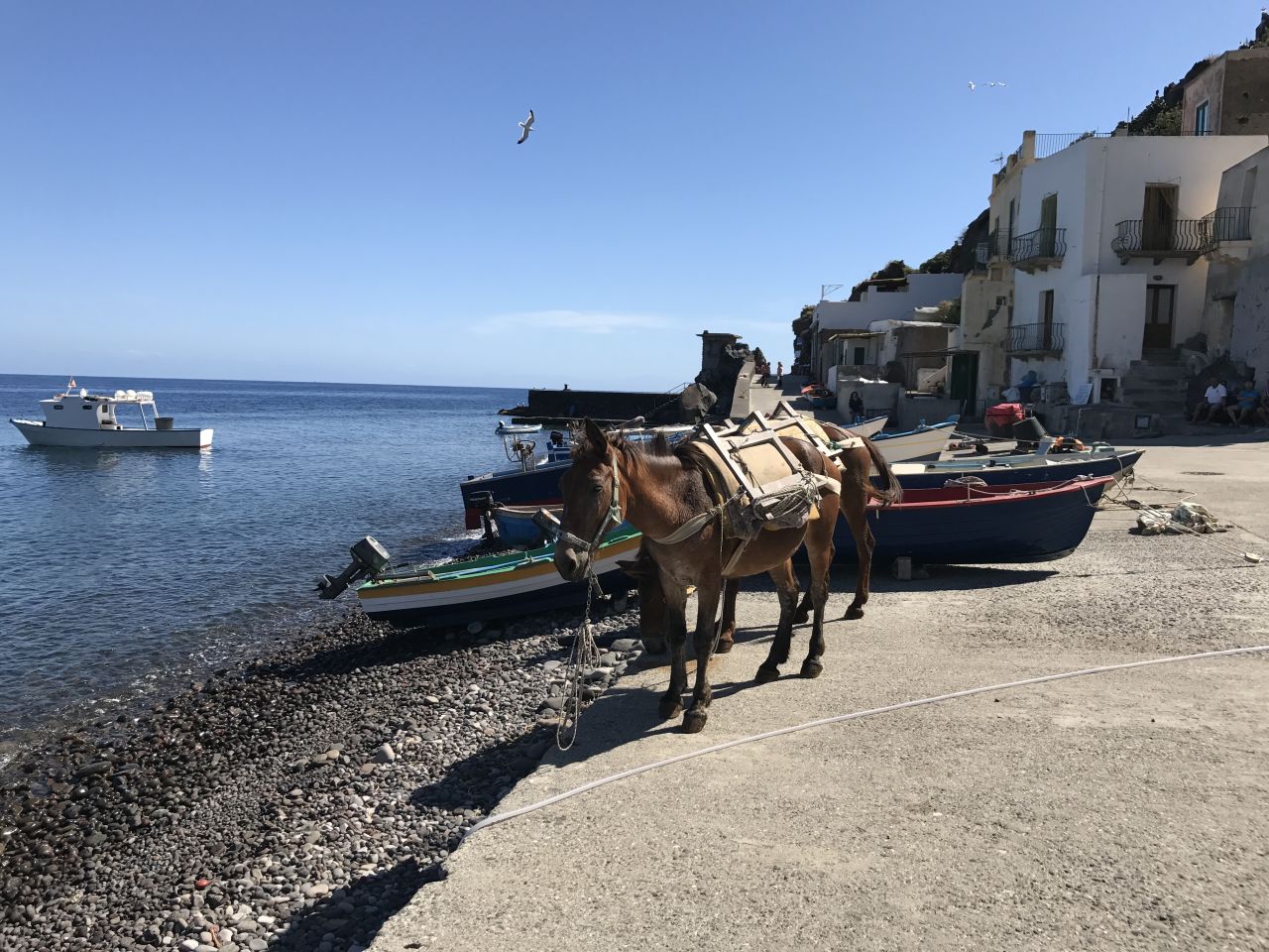 The beautiful island is home to donkeys who will assist with your luggage.