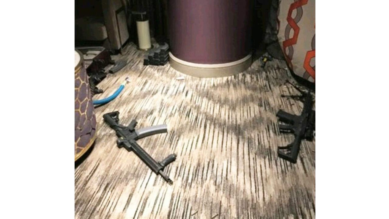 Leaked photos published by the Daily Mail show the scene inside Stephen Paddock's room at the Mandalay Bay in Las Vegas.