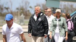 CAROLINA, PUERTO RICO - OCTOBER 03:  President Donald Trump and Melania Trump arrive on Air Force One at the Muniz Air National Guard Base for a visit after Hurricane Maria hit the island on October 3, 2017 in Carolina, Puerto Rico.  The President has been criticized by some that say the governmentÕs response has been inadequate.  (Photo by Joe Raedle/Getty Images)