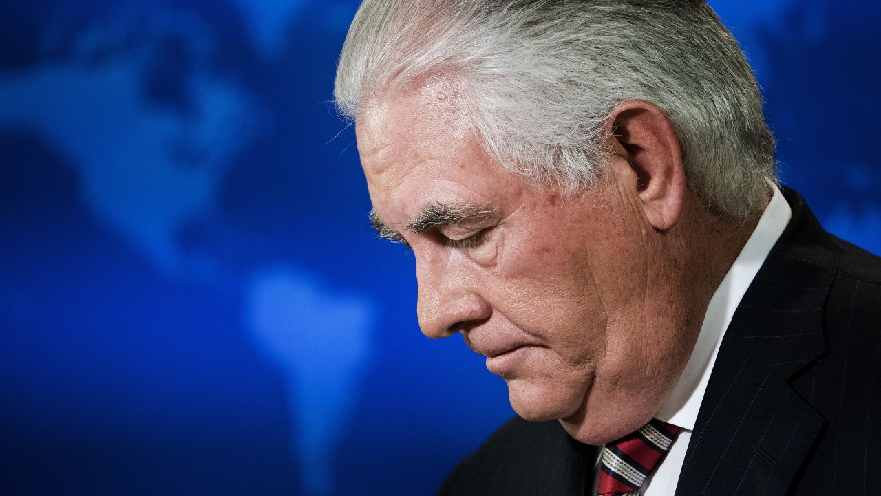 US Secretary of State Rex Tillerson pauses during a briefing at the Department of State   on August 22, 2017 in Washington, DC.
US Secretary of State Rex Tillerson acknowledged Tuesday that North Korea has shown a "level of restraint" in not conducting nuclear or missile tests since new UN sanctions were imposed. And he expressed the hope that it was a sign of Pyongyang's readiness to enter peace and disarmament talks with Washington "sometime in the near future."
 / AFP PHOTO / Brendan Smialowski        (Photo credit should read BRENDAN SMIALOWSKI/AFP/Getty Images)