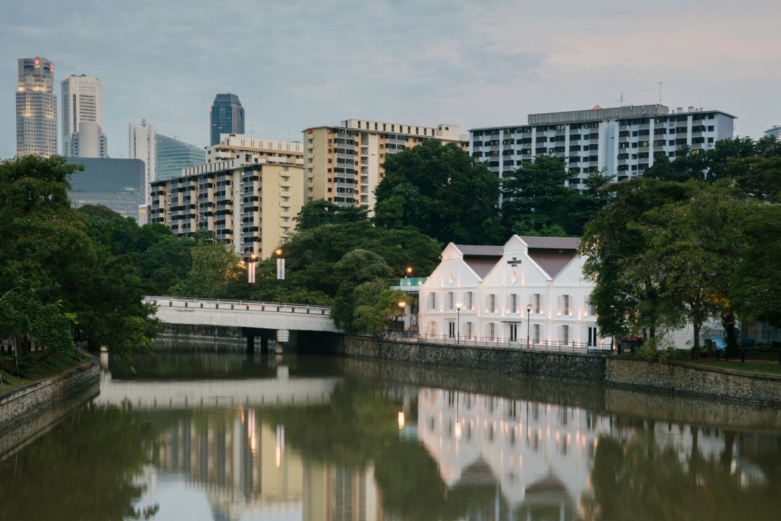 The hotel pictured from across the Singapore River in Robertson Quay.