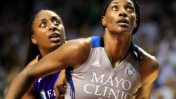 MINNEAPOLIS, MN - SEPTEMBER 24: Sylvia Fowles #34 of the Minnesota Lynx and Nneka Ogwumike #30 of the Los Angeles Sparks battle for position during the second quarter of Game One of the WNBA finals at Williams Arena on September 24, 2017 in Minneapolis, Minnesota.(Photo by Andy King/Getty Images)