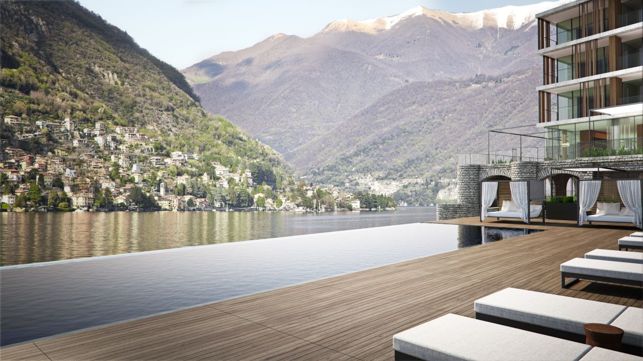 <strong>Il Sereno, Lake Como, Italy: </strong>The lakeside pool at the new hotel Il Sereno blends neatly into the picturesque landscape.
