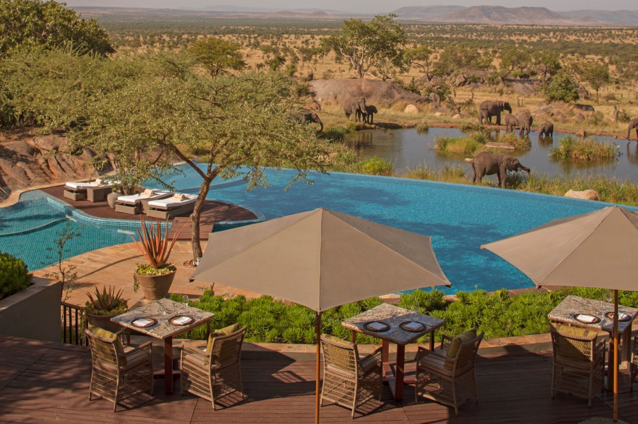 <strong>Four Seasons Safari Lodge Serengeti, Tanzania: </strong>Swimming alongside elephants out for a drink is a once-in-a-lifetime experience.