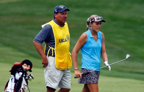 With her dad as caddy in 2009, Thompson qualified for her third successive US Women's Open, this time making the cut and finishing an impressive tied 34th.