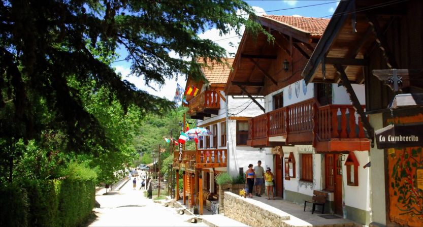 La Cumbrecita is a typical German mountain town with wooden-framed chalets, hand-painted decorations and flower boxes overflowing with red blooms -- but it is a long way from Bavaria.