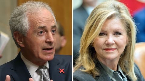 Sen. Bob Corker, left, is retiring at the end of his term. Rep. Marsha Blackburn, right, is running for his seat.