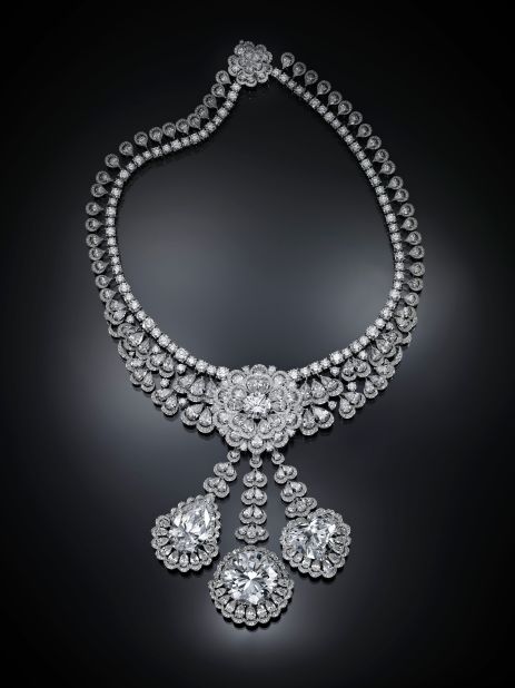 The highlight of Chopard's Garden of Kalahari necklace is a 50-carat brilliant-cut diamond. 