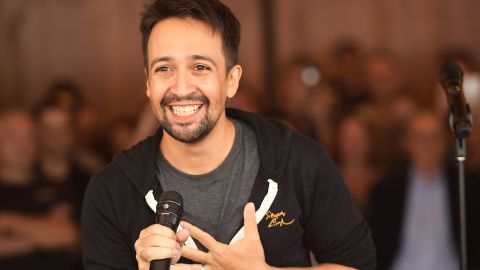 HOLLYWOOD, CA - AUGUST 16:  Lin-Manuel Miranda speaks onstage during the #Ham4Ham featuring Lin-Manuel Miranda at the Pantages Theatre on August 16, 2017 in Hollywood, California.  (Photo by Matt Winkelmeyer/Getty Images)