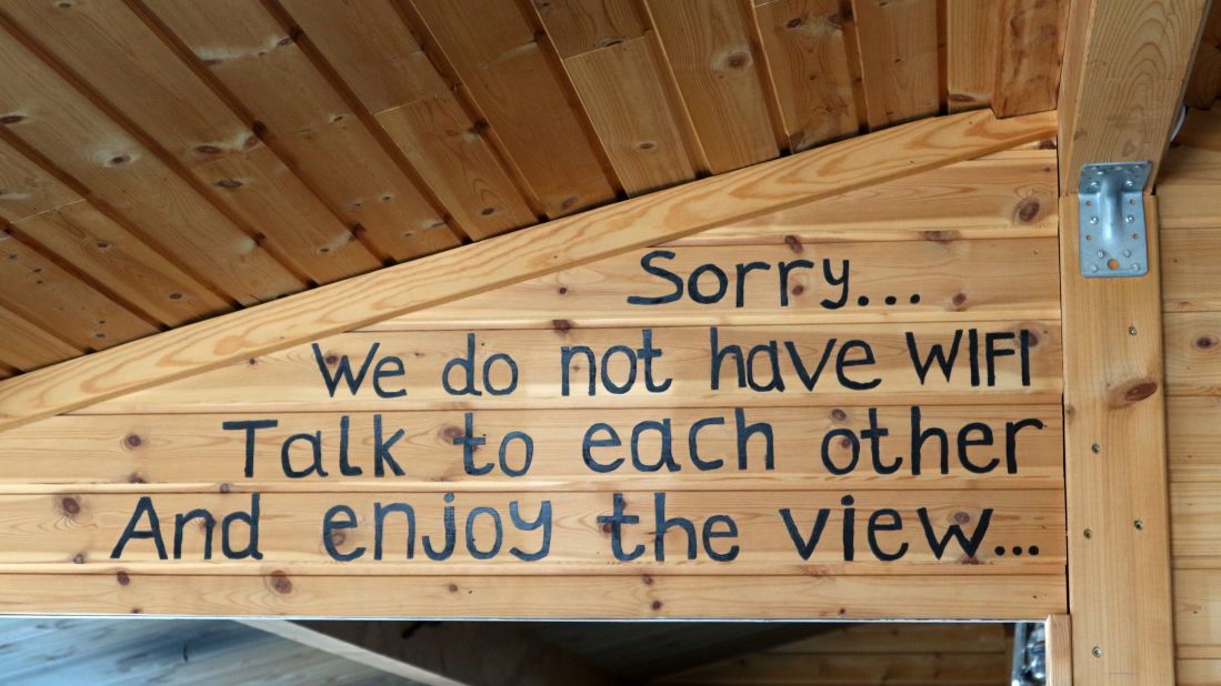 The sign in Port Victor's restaurant reminds visitors to enjoy the wonderful nature surrounding them. 