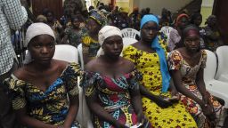 Some of the Chibok girls freed in swap deal with Boko Haram last year.
