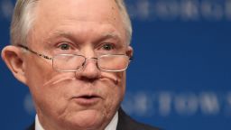 WASHINGTON, DC - SEPTEMBER 26:  U.S. Attorney General Jeff Sessions speaks at the Georgetown University Law Center September 26, 2017 in Washington, DC. Sessions spoke on the topic of free speech on college campuses and took several questions following his remarks.  (Photo by Win McNamee/Getty Images)