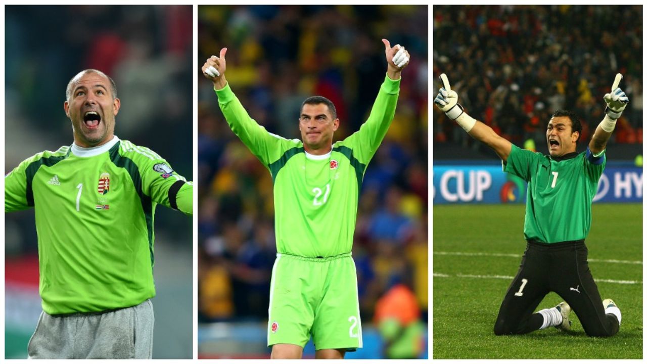 Pictured from left to right: Gábor Király, Faryd Mondragon and Essam El-Hadary -- the oldest to play in the Euros, World Cup and AFCON respectively.